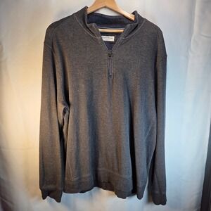 English Laundry 1/4 Zip Pullover Sweater Men's XL Grey Mock Neck Long Sleeve